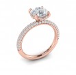 Shimmering Hidden Halo Engagement Ring with Micropave Band