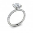 Shimmering Hidden Halo Engagement Ring with Micropave Band