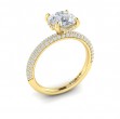 Shimmering Hidden Halo Engagement Ring with Micropave Band