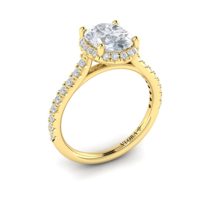 Graceful Halo Oval Engagement Ring