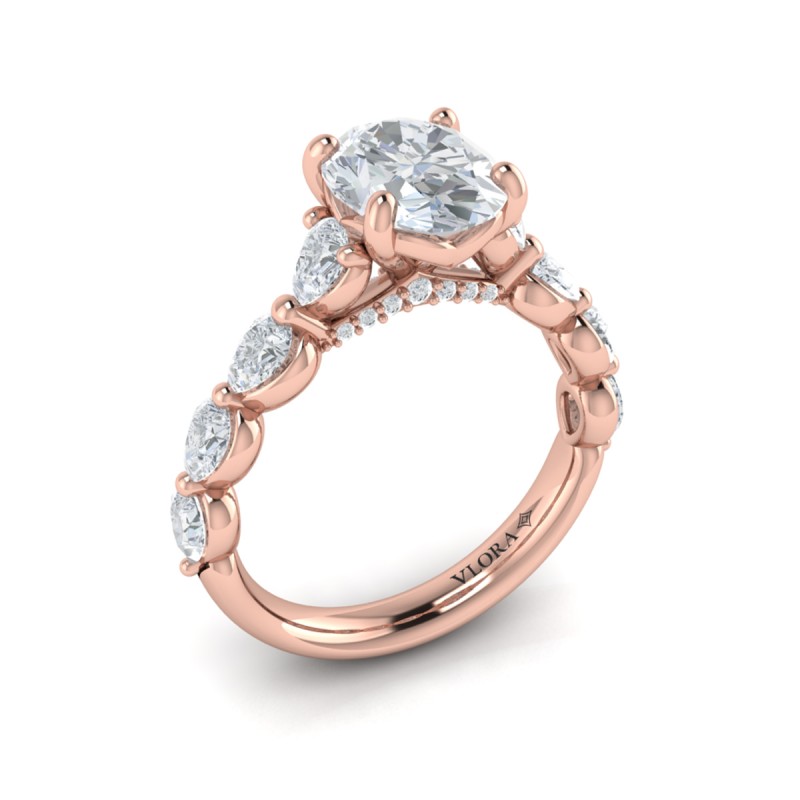 Cascade Oval Engagement Ring