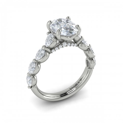 Cascade Oval Engagement Ring