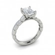 Bezeled Emerald Cut Engagement Ring