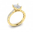 Bezeled Emerald Cut Engagement Ring