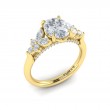 Floral Marquise Cluster Oval Engagement Ring