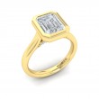Bold Bezel Emerald Cut Engagement Ring