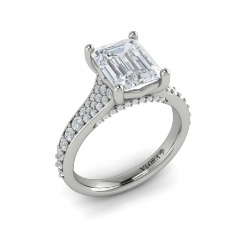 Emerald Cut Cathedral Engagement Ring