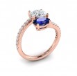 Kissing Diamond and Sapphire Engagement Ring