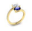 Kissing Diamond and Sapphire Engagement Ring