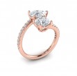 Kissing Round and Pear Two Stone Engagement Ring