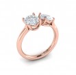 Duet Oval and Pear Two Stone Engagement Ring
