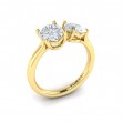 Duet Oval and Pear Two Stone Engagement Ring