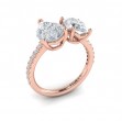 Duet Oval and Pear Two Stone Engagement Ring