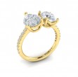 Duet Oval and Pear Two Stone Engagement Ring