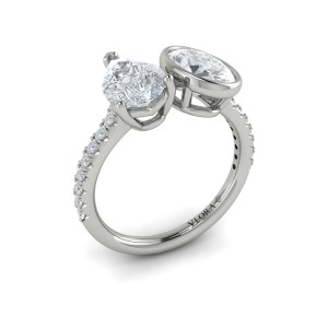 Vlora Two Stone, Bezel Engagement Ring