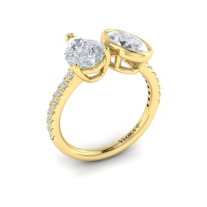 Vlora Two Stone, Bezel Engagement Ring