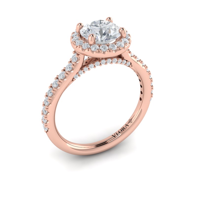 Classic Round Halo Engagement Ring