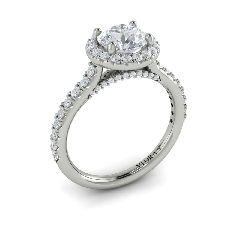 Classic Round Halo Engagement Ring