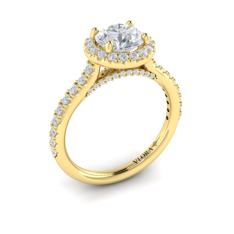 Classic Round Halo Engagement Ring