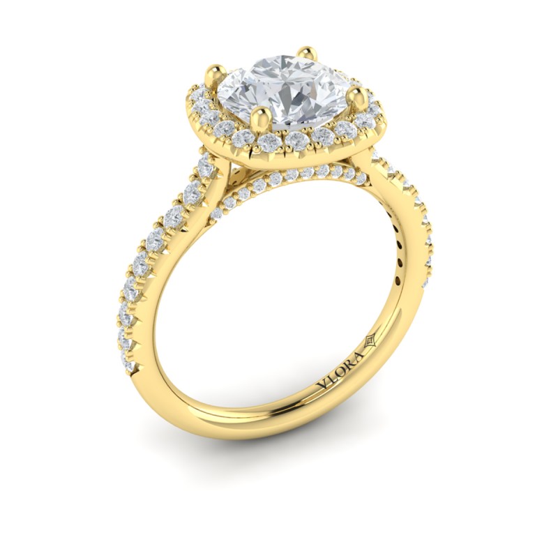 Timeless Euro Halo Round Engagement Ring