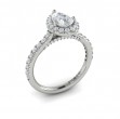 Pretty Pear Halo Engagement Ring