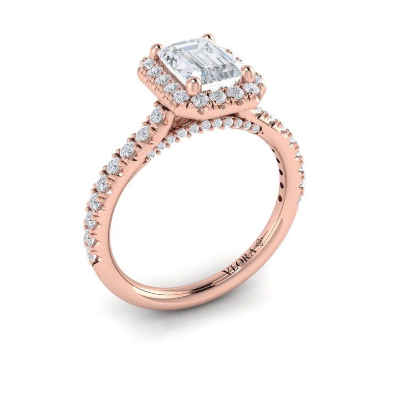 Timeless Halo Emerald Cut Engagement Ring