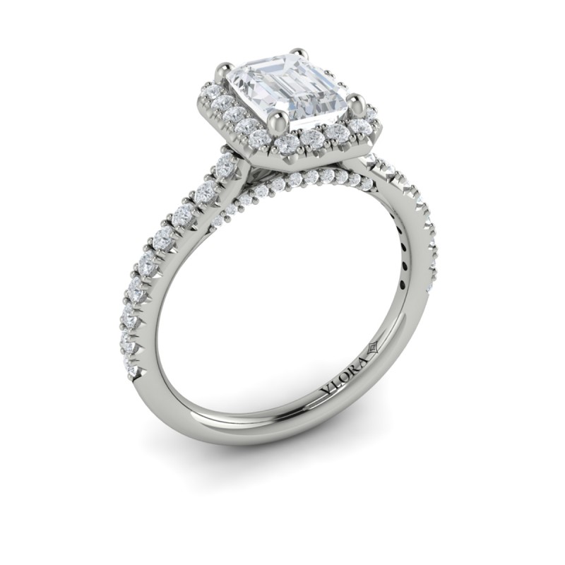Timeless Halo Emerald Cut Engagement Ring
