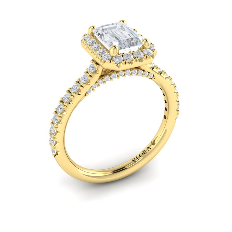 Timeless Halo Emerald Cut Engagement Ring