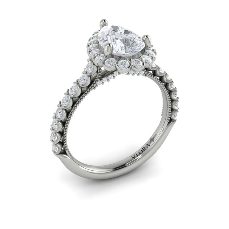 Timeless Pear Halo Engagement Ring