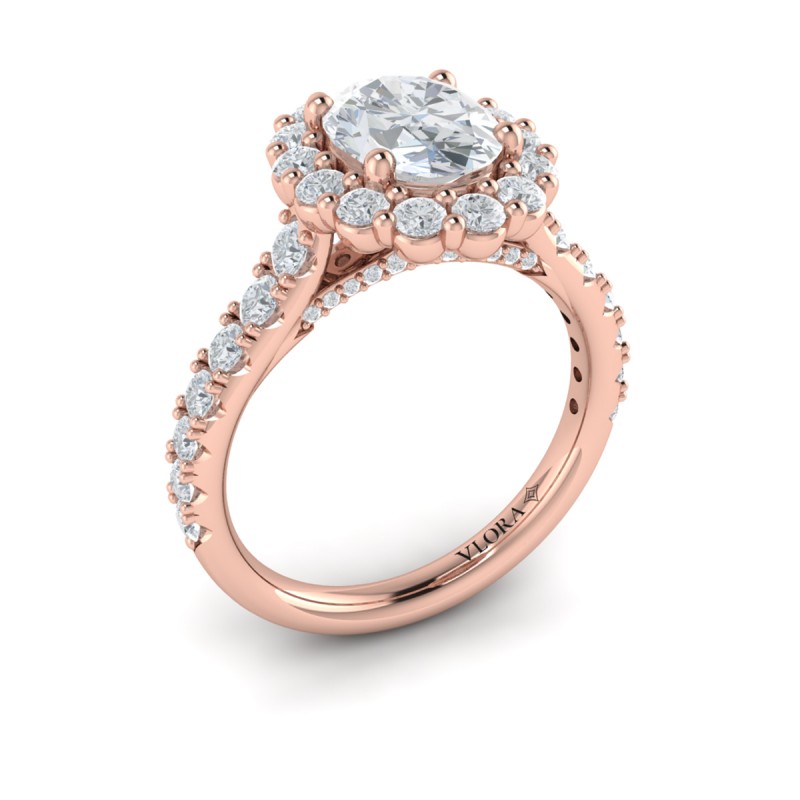 Bloom Halo Oval Engagement Ring