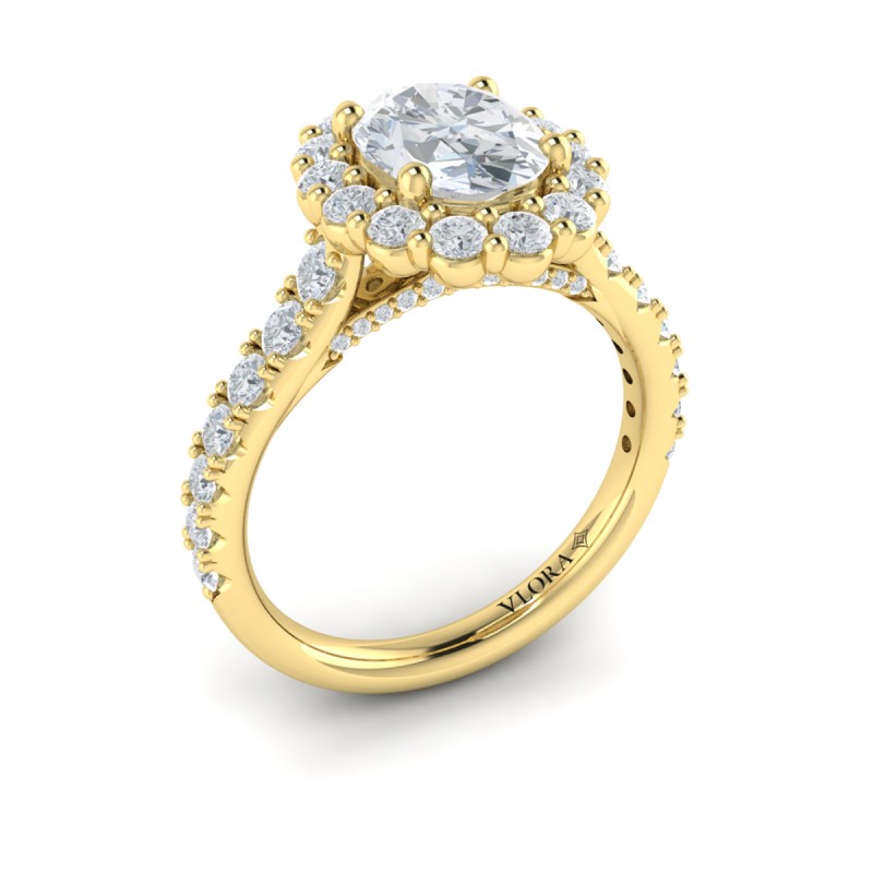 Bloom Halo Oval Engagement Ring