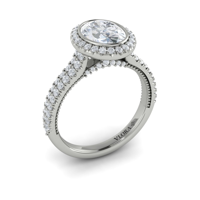 Regal Halo Oval Engagement Ring