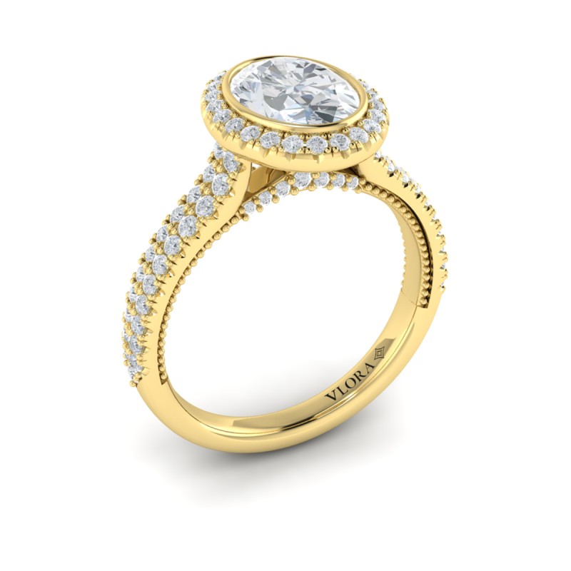 Regal Halo Oval Engagement Ring