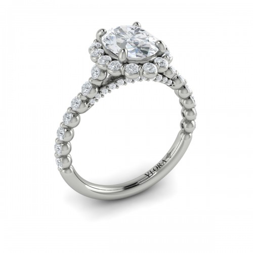 Floating Halo Oval Engagement Ring