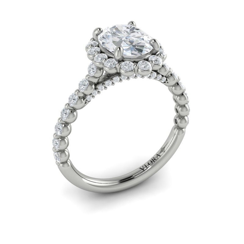 Floating Halo Oval Engagement Ring