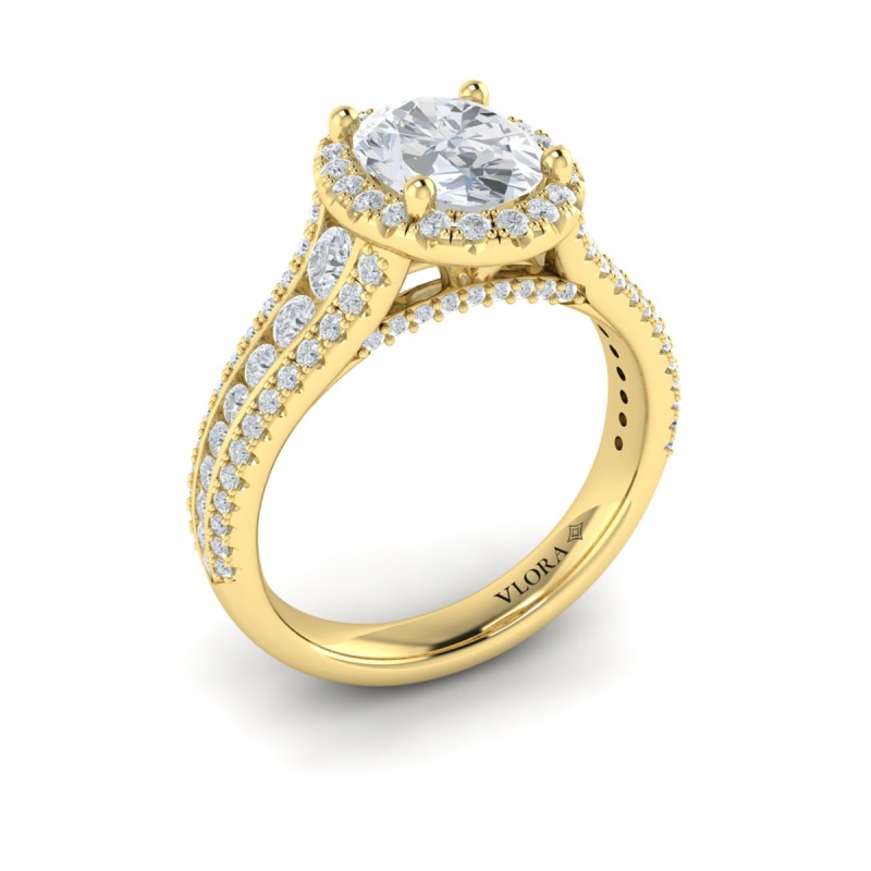 Opulent Oval Halo Engagement Ring