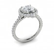 Cathedral Arch Halo Round Engagement Ring