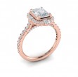 Cathedral Arch Halo Emerald Cut Engagement Ring