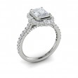 Cathedral Arch Halo Emerald Cut Engagement Ring