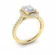 Cathedral Arch Halo Emerald Cut Engagement Ring