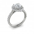Vlora Halo, Modern Vintage Engagement Ring