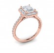 Vlora Halo, Modern Vintage Engagement Ring