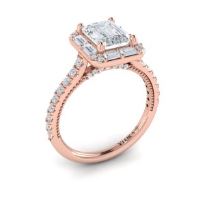 Vlora Halo, Modern Vintage Engagement Ring