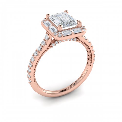 Vlora Halo, Modern Vintage Engagement Ring