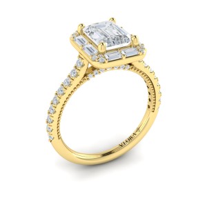 Vlora Halo, Modern Vintage Engagement Ring