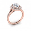 Vlora Halo, Split Shank Engagement Ring