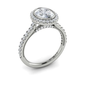 Vlora Halo, Bezel, Modern Vintage Engagement Ring