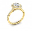 Vlora Halo, Bezel, Modern Vintage Engagement Ring