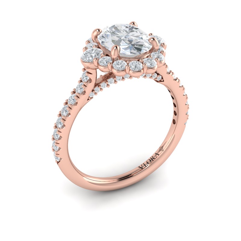 Horizon Halo Oval Engagement Ring