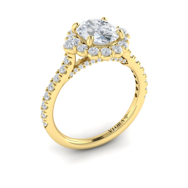 Horizon Halo Oval Engagement Ring